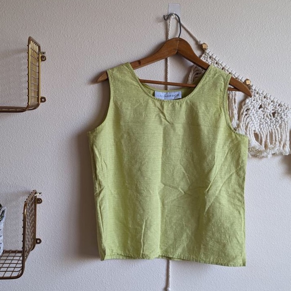 Sag Harbor size XL, 100% silk, lime green